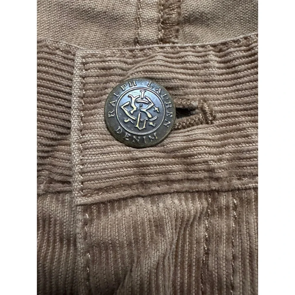 Ralph Lauren VTG Corduroy Pants Men 31x30 Tan Slim Straight Stretch Tan 5-Pocket